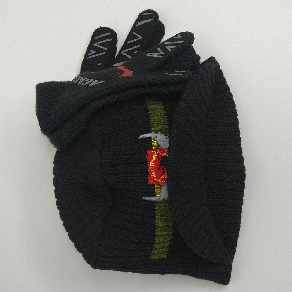 Boy's Black Winter Cap & Glove Set